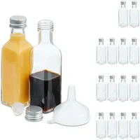 Relaxdays kleine Flaschen, 16er Set, 100 ml, Glasflaschen zum