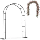 LZQ Rosenbogen Hochzeitsbogen aus Metall 240 cm hoch Torbogen für Gartenfeier & Trauung Dekorativer Rankbogen für Kletterrosen & Blumen, Pulverbeschichteter Gartenbogen, Schwarz