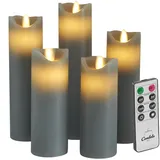 candela lights by lc home LED Kerzen 5 St. grau