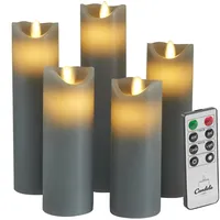 candela lights by lc home LED Kerzen 5 St. grau