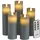 candela lights by lc home LED Kerzen 5 St. grau