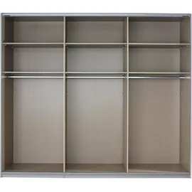 Rauch Quadra braun (struktureichefarben hell, spiegel), B:271cm H:230cm T:62cm, Holzwerkstoff, Schränke, Schwebetürenschrank, mit Spiegelelementen
