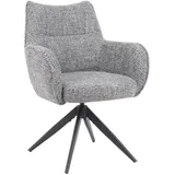 Livetastic Armlehnstuhl, Dunkelgrau, Textil, Stativgestell, 63x88x63 cm, Sitzfläche 360° drehbar, automatische Rückholfunktion, Esszimmer, Stühle, Esszimmerstühle, Armlehnenstühle