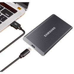 SAMSUNG Portable T7 500 GB externe SSD-Festplatte grau