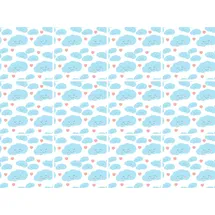 Queence Fliesenaufkleber Wolken Sticker 12er Set blau rosa 15cm x 15cm
