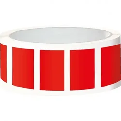 Aufkleber I Etikett, eckig, beschriftbar, rot, Folie, selbstklebend, 50x25mm, 100/Rolle
