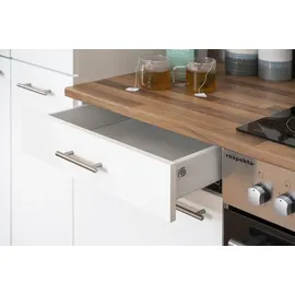 Respekta Küchenzeile Malia 270 cm E-Geräte Edelstahlkochfeld schwarz/weiß