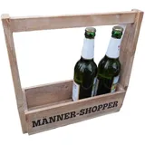 Deko-Impression Holzkiste Männershopper Bierkasten Flaschenträger Weinregal m. Öffner Holz (1 St)