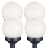 Expo Börse Solarleuchte Kugel Garten Kugelleuchte Solar 10 cm LED Gartendeko Solarkugel für Außen klein, Leuchtdauer ca. 6-8 Stunden, h 38 cm, 4er Set