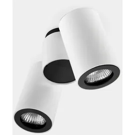 LEDS-C4 LEDS C4 Deckenleuchte PIPE DOUBLE, Up/Down, 2x GU10, zylindrisch, GU10, exkl. Dekoringe. schwenkbar, Weiß LEDS-15-0074-14-05