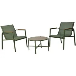 WellHome - 3-teiliges grünes Designer-Gartenmöbel-Set aus verzinktem Stahl