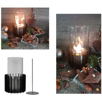 TecnoAir System Tischfeuer Tischfeuer Tischkamin Feuerstelle Kamin Bio Ethanol-Kamin Edelstahl / schwarz|silberfarben