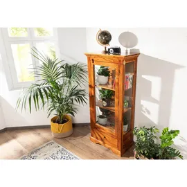 Massivmoebel24 Vitrine Akazie 72 x 40 x 155 cm Honig