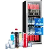 Klarstein Getränkekühlschrank TK15- Beersafe-5XL 10031930A, 129 cm hoch, 48 cm breit, Bierkühlschrank Getränkekühlschrank Flaschenkühlschrank mit Glastür silberfarben 48 cm x 129 cm x 60 cm