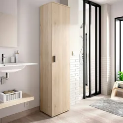 Dmora Mehrzweckschrank Lagalb, Multifunktionales Aufbewahrungselement, 1-türiger Kleiderschrank, 39x35h190 cm, Eiche
