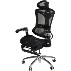 SIHOO Bürostuhl, Schreibtischstuhl Drehstuhl, ergonomisch, Lordosenstütze Fußstütze 3D-verstellbare Armlehnen schwarz