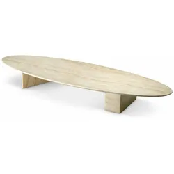 Casa Padrino Luxus Garten Couchtisch Beige 240 cm - Hotel & Garten Möbel