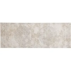 Teppich Baumwolle beige 60 x 180 cm orientalisches Muster Kurzflor BEYKOZ