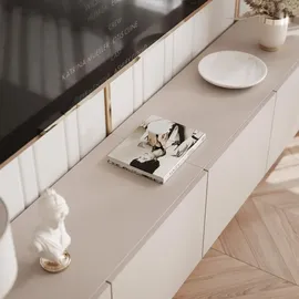 idohome TV-Lowboard 200 cm Beige Holzwerkstoff