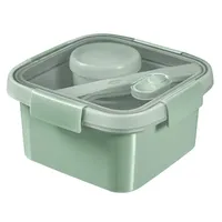 Curver Lunch Smart Lunchbox mit Deckel, Besteck und Soßenbehälter 1,1 L grün