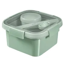 Curver Lunch Smart Lunchbox mit Deckel, Besteck und Soßenbehälter 1,1 L grün
