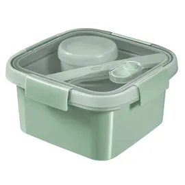 Curver Lunch Smart Lunchbox mit Deckel, Besteck und Soßenbehälter 1,1 L grün