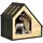 PawHut Hundehütte aus Holz Indoor Katzenhöhle Katzenhaus Hundeschlafplatz mit Kissen mit schrägem Dach 60 x 40 x 59,2 cm