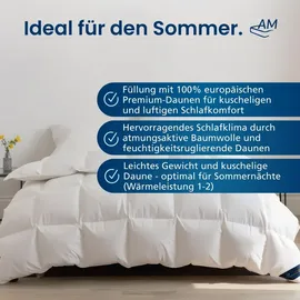 DormiGood Sommerdecke Daunen (250g) | Bettdecke 155x220