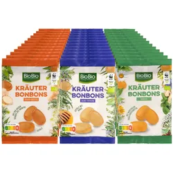 BioBio Bonbons 90 g, verschiedene Sorten, 36er Pack