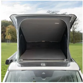 Black Forest Fox Wohnmobil Camper Schonbezug Heckbett Hochbett Faltbett für VW T5 T6 T6.1 Beach Ocean Grand 600 680 (Grau T6.1 California 2 TLG. Aufstelldach)