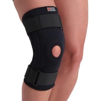 Super Ortho Kniebandage mit Federstahlstreben - Knie Unterstützung - Rehabilitation Bandage - Schutzleistung - Schwarz