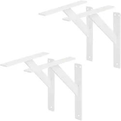 ML-Design 4 Stück Regalhalterung 240x240 mm, Weiß, Aluminium, Schwebende Regalhalterungen, Regalwinkel, Wandhalterung für Regalbrett