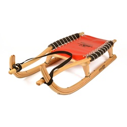 German Luge Rodel »GL105 cm Farbe natur, rot, Inox-Stahlseil, Edelstahl« beige