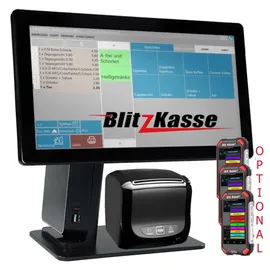 Blitzkasse 15" All-in-ONE Kassensystem für Gastronomie: Restaurant, Biergarten, Cafe: Touschscreen, Bondrucker