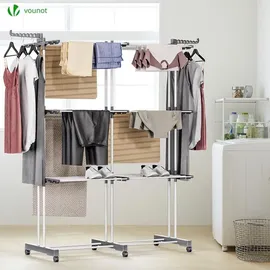 VOUNOT Wäscheständer Turm 40 m Weiß