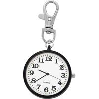 Schlüsselanhänger Taschenuhr Einfacher Stil Dünnes offenes Zifferblatt Quarz Taschenuhr mit Schlüsselschnalle Unisex Tragbare Taschenuhr, Bsn119