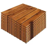 Mojawo Klickfliese 11 Stück ca. 1QM Holzfliese Akazienholz FSC®-zertifiziert 30x30cm Fliese Stecksystem Zuschneidbar