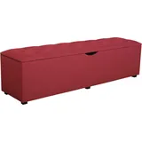 PLACES OF STYLE Hockerbank »Knobbed«, Hockerbank mit Stauraum, Breite 120 cm und 160 cm rot