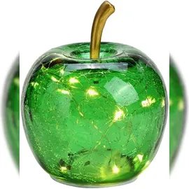 Wurm LED-Lichterkette Glas 10er Ø11 cm dunkelgrün