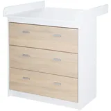 roba Wickelkommode mit abnehmbarem Wickelansatz „Gabriella“, bicolor, 3 Schubladen, Wickelhöhe 90 cm