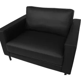 Beliani Sessel SAVALEN Leder 75 x 75 x 75 cm Schwarz mit Kissen