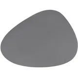 Freeform DUO Platzset Kieselform | Grau | 41 x 30 cm | Platzdeckchen Abwaschbar | Tischset Leder recycelt | rutschfeste Tischunterlage Esstisch