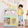 Teamson Kids Little Helper Holzhaustierspielständer Pretend Vet Clinic Spielzeugset für Katzen- und Hundespielzeug mit 19 Rollenspielzubehör Grün/Gelb TD-13636A
