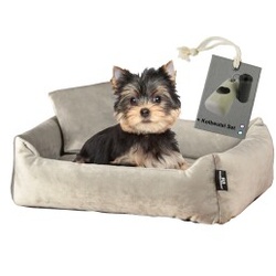 Rohrschneider ® Hundebett inkl. Gratis-Beigabe, Kuschelsofa taupe S