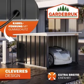 Gardebruk Mähroboter-Garage Pultdach Metall 89x90x54cm