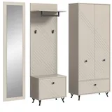VCM Notes Garderobenschrank 215x190x35 beige