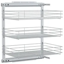 vidaXL Küchen-Drahtkorb 3-stufig Ausziehbar 47 x 35 x 56 cm Silber