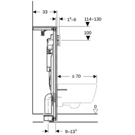 Geberit Wand-WC-Element 114 cm mit Sigma UP-Spülkasten 12 cm