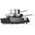 HENDI Set: Induktionskocher 3500W + Stielkasserolle + Bratpfanne, Schwarz, 220-240V/3500W, 320x395x(H)95mm -