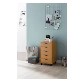 FineBuy Rollcontainer 33 x 38 x 64 cm braun